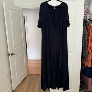 Navy wrap dress / gown